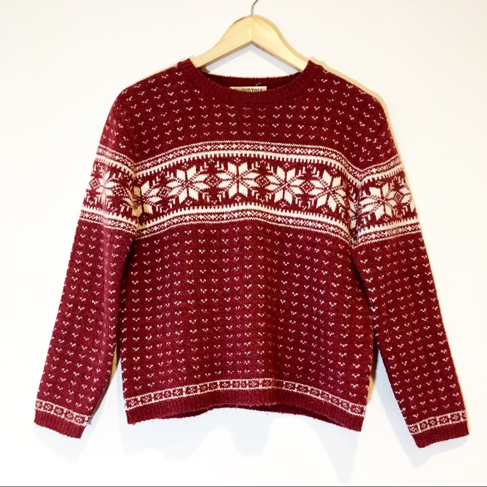 Vintage Knit Fair Isle Patterned Sweater